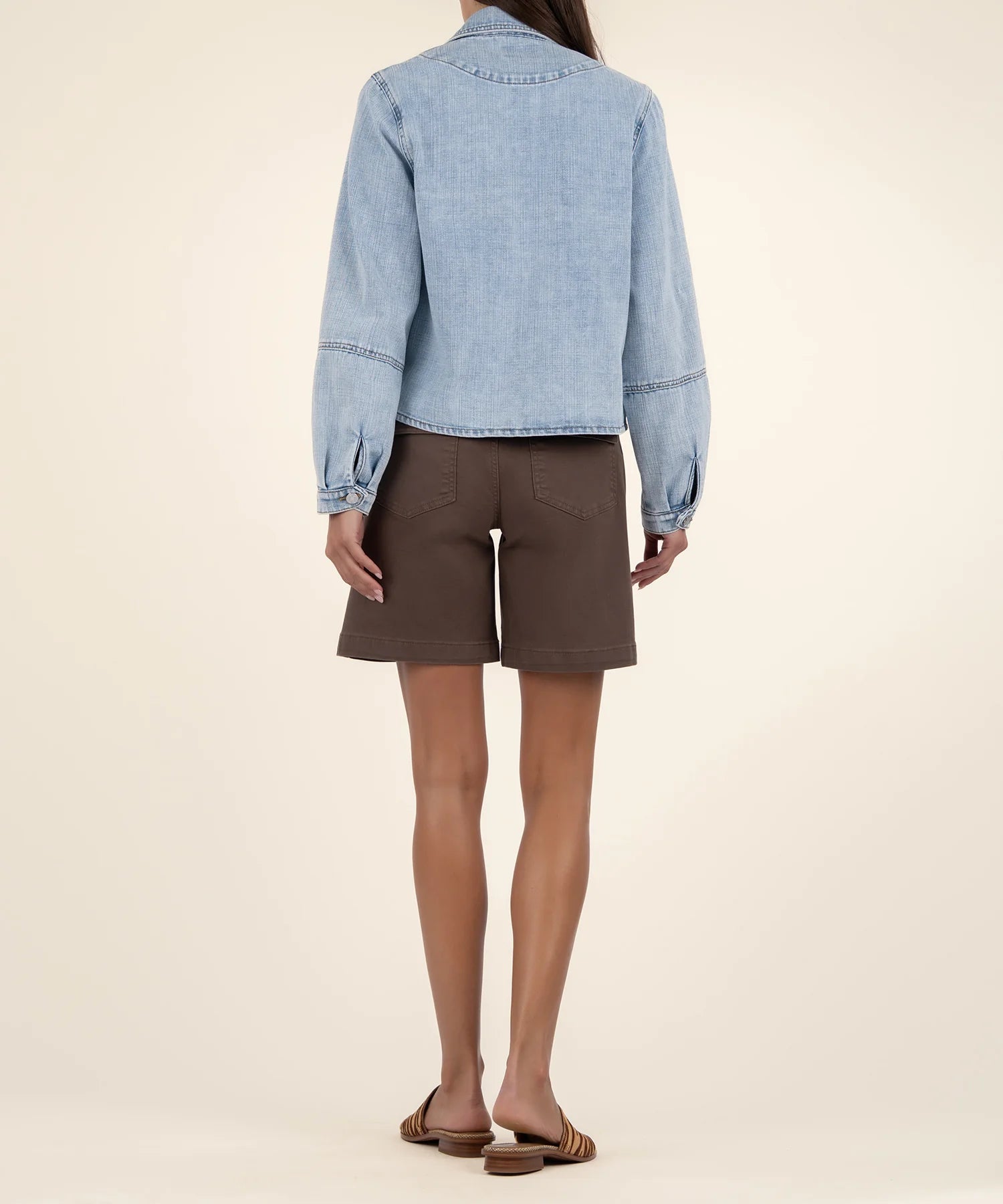 KUT from the Kloth - Bailey - Button Front Jacket - Light Wash - happenstance.