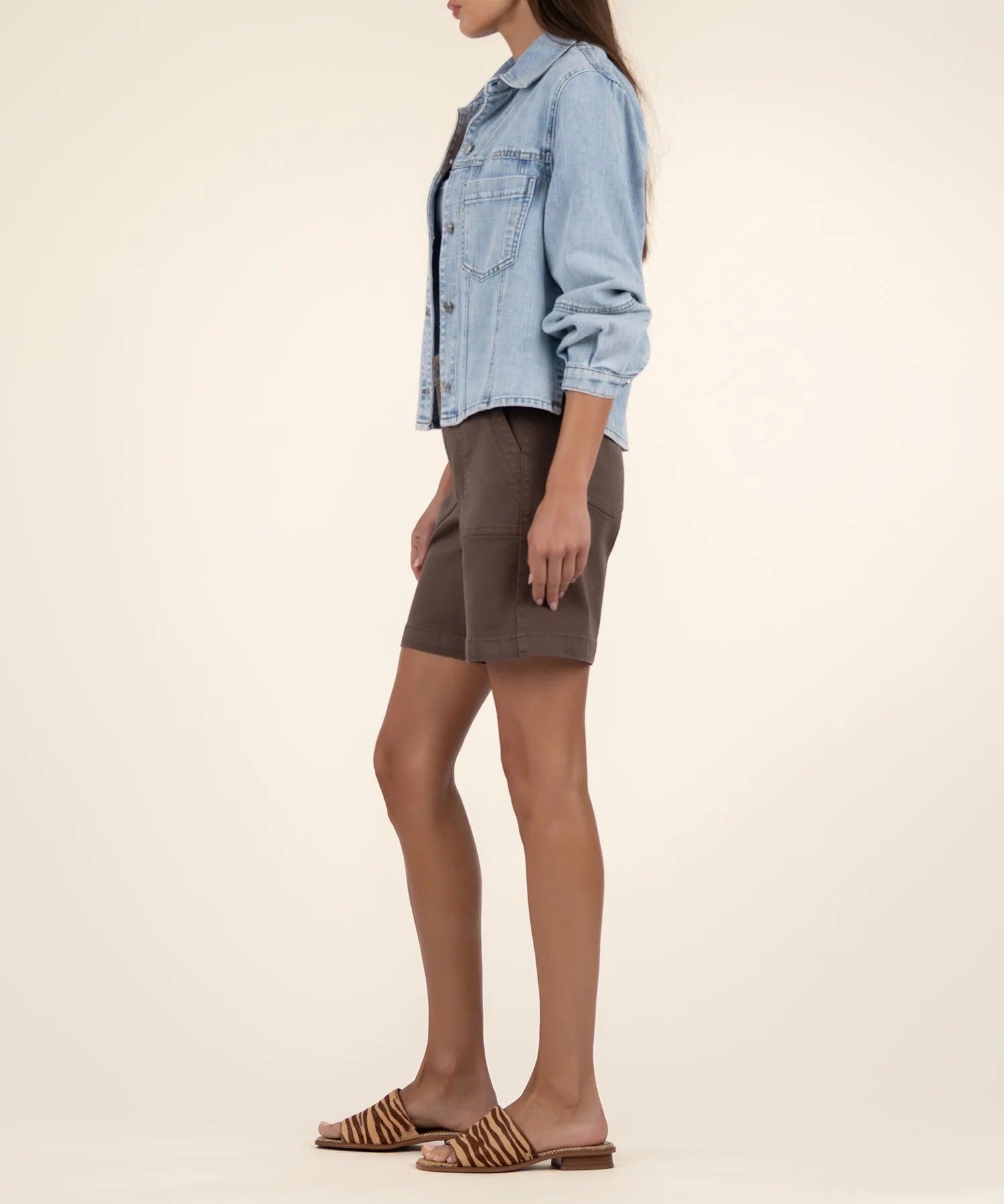 KUT from the Kloth - Bailey - Button Front Jacket - Light Wash - happenstance.