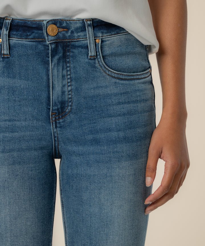 KUT from the Kloth - Rachael High Rise Fab Ab Mom Raw Hem - Faithful - happenstance.