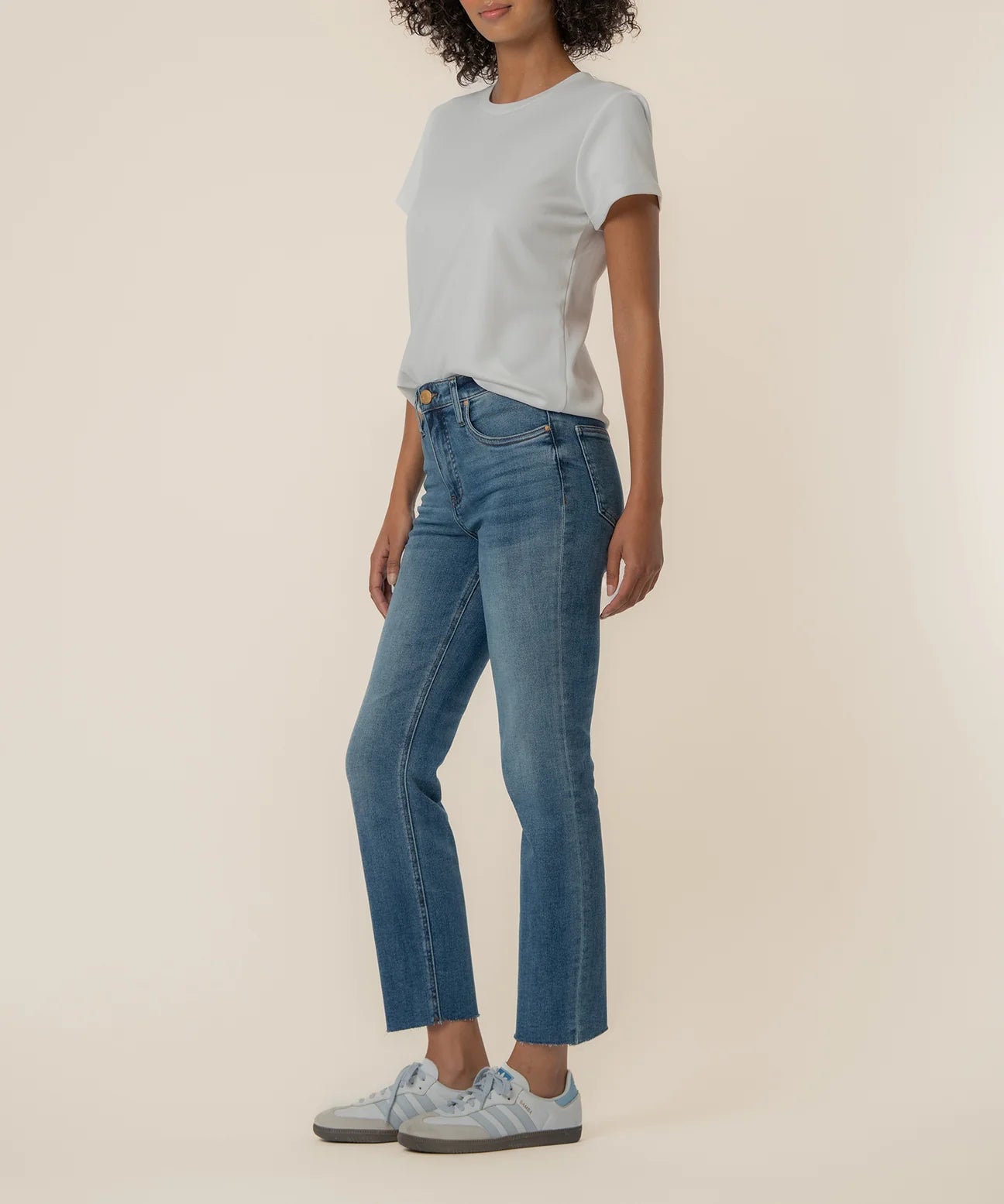 KUT from the Kloth - Rachael High Rise Fab Ab Mom Raw Hem - Faithful - happenstance.
