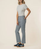 KUT from the Kloth - Kelsey High Rise Ankle Flare - Navy/Ivory - happenstance.