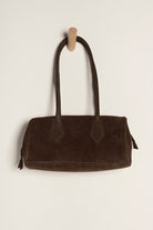 Brown suede shoulder bag 