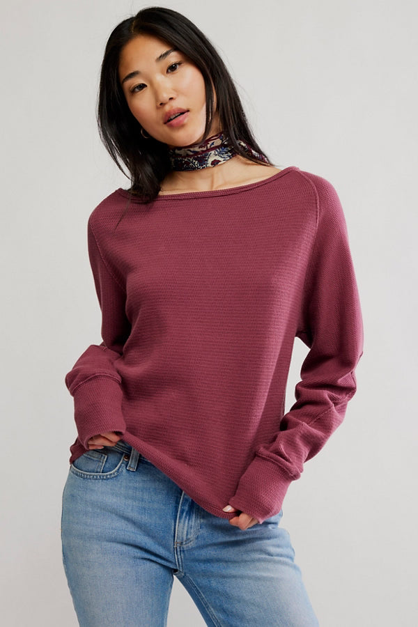 Berry boat neck long sleeve