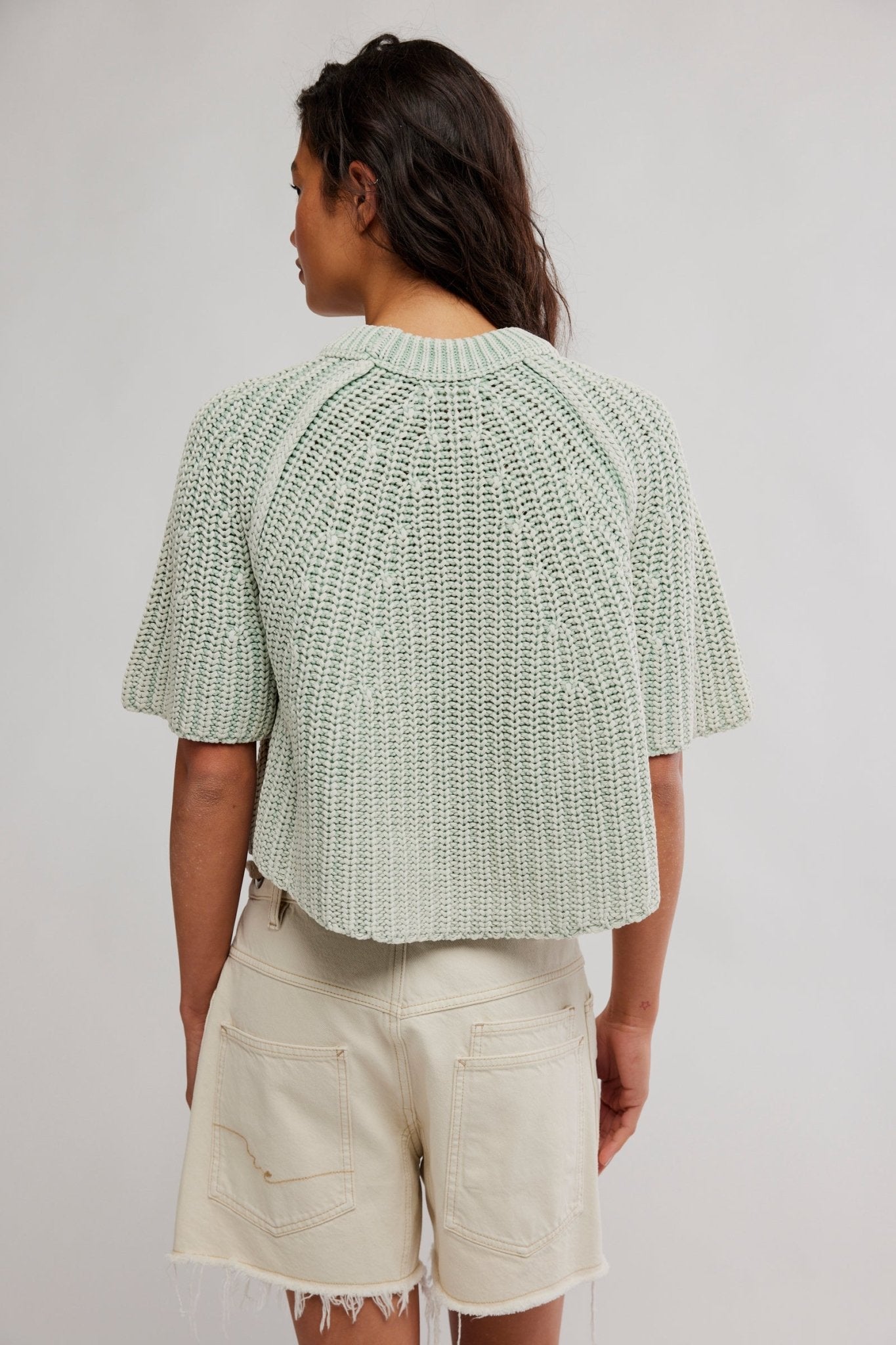 Free People - Amy Sweater Tee - Cameo Green - happenstance.