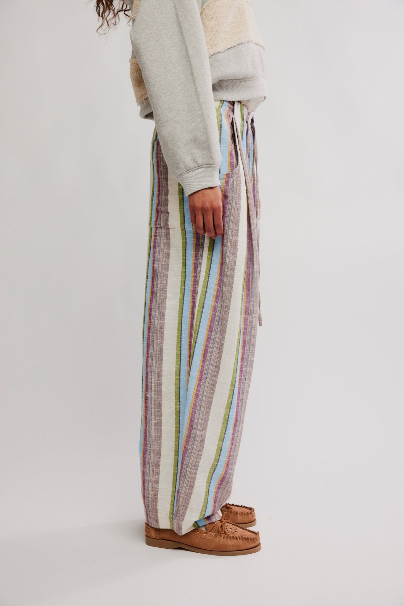 Free People - Chambers Laid Back Stripe Pant - Ivory Combo - happenstance.