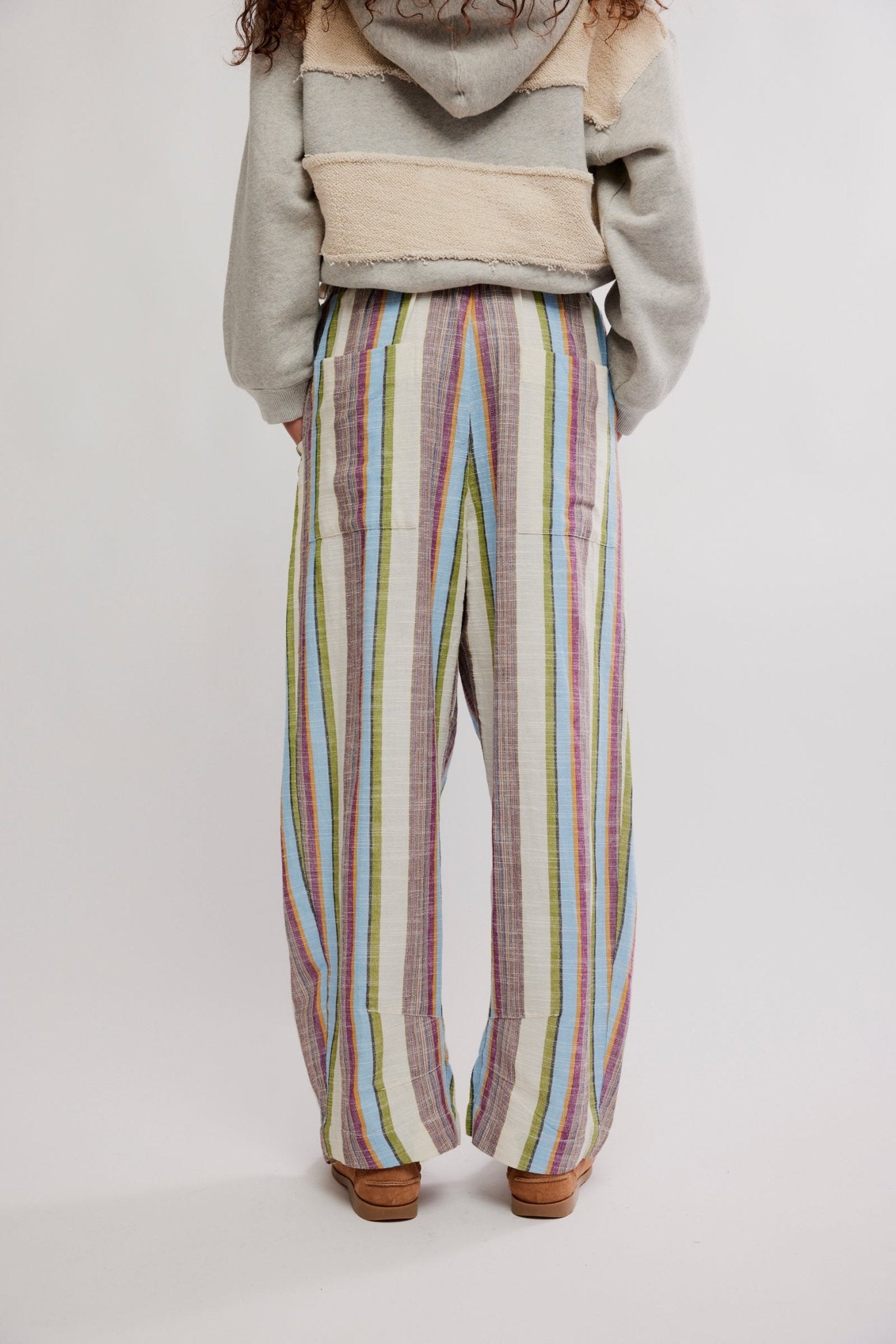 Free People - Chambers Laid Back Stripe Pant - Ivory Combo - happenstance.