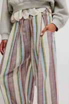 Free People - Chambers Laid Back Stripe Pant - Ivory Combo - happenstance.