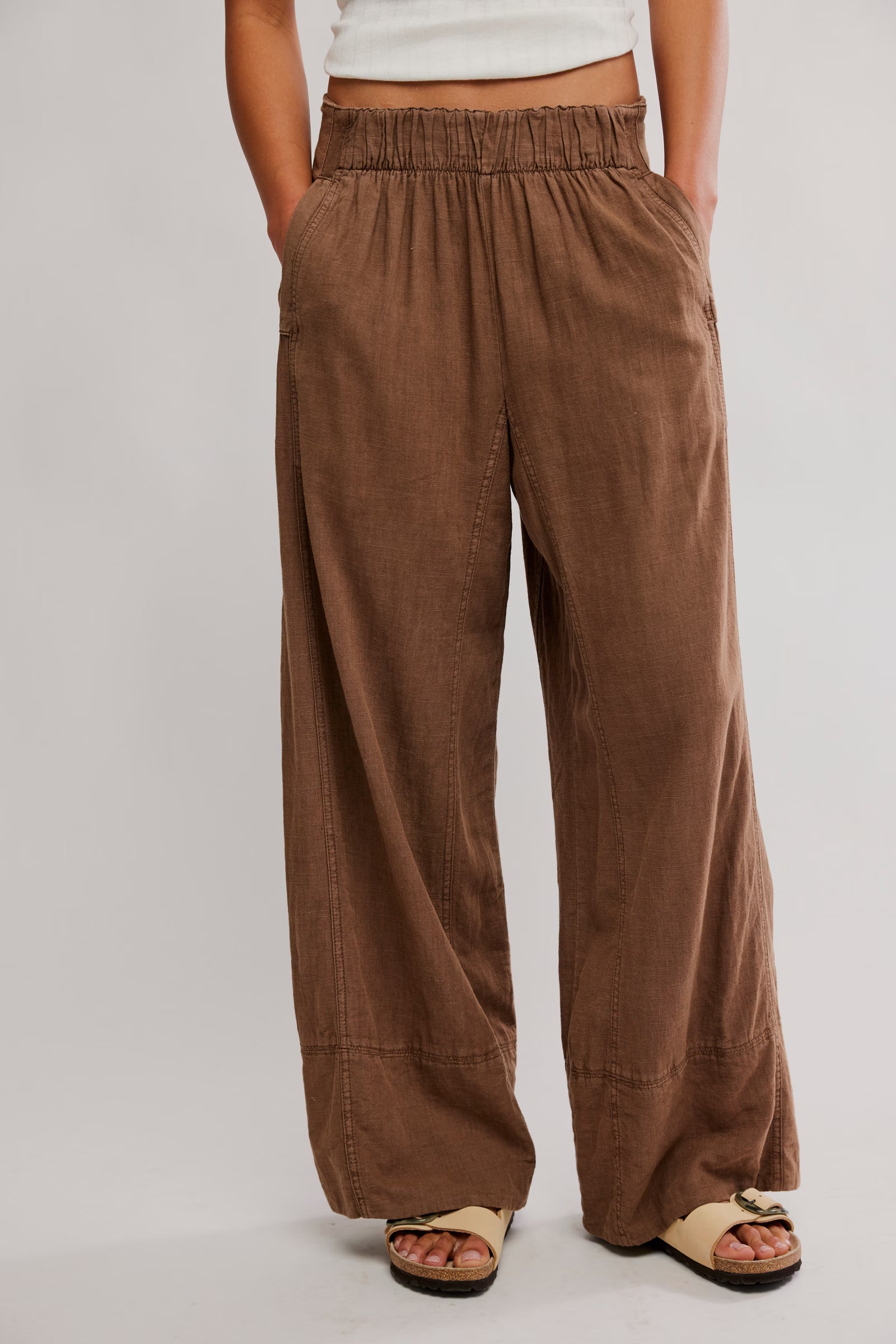 Linen brown pants 