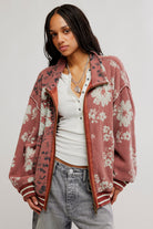 Pink mixed print cardigan jacket 