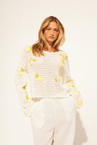 Orlando Limoncello Lemon Embroidered Sweater - happenstance.