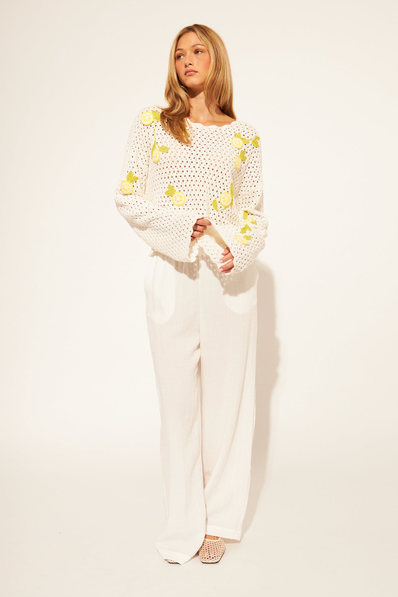 Orlando Limoncello Lemon Embroidered Sweater - happenstance.