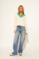 Theodore V - Neck Collegiate Sweater - happenstance.