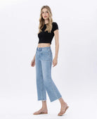 High Rise Crop Slim Wide Leg Jean - Sunflower - happenstance.
