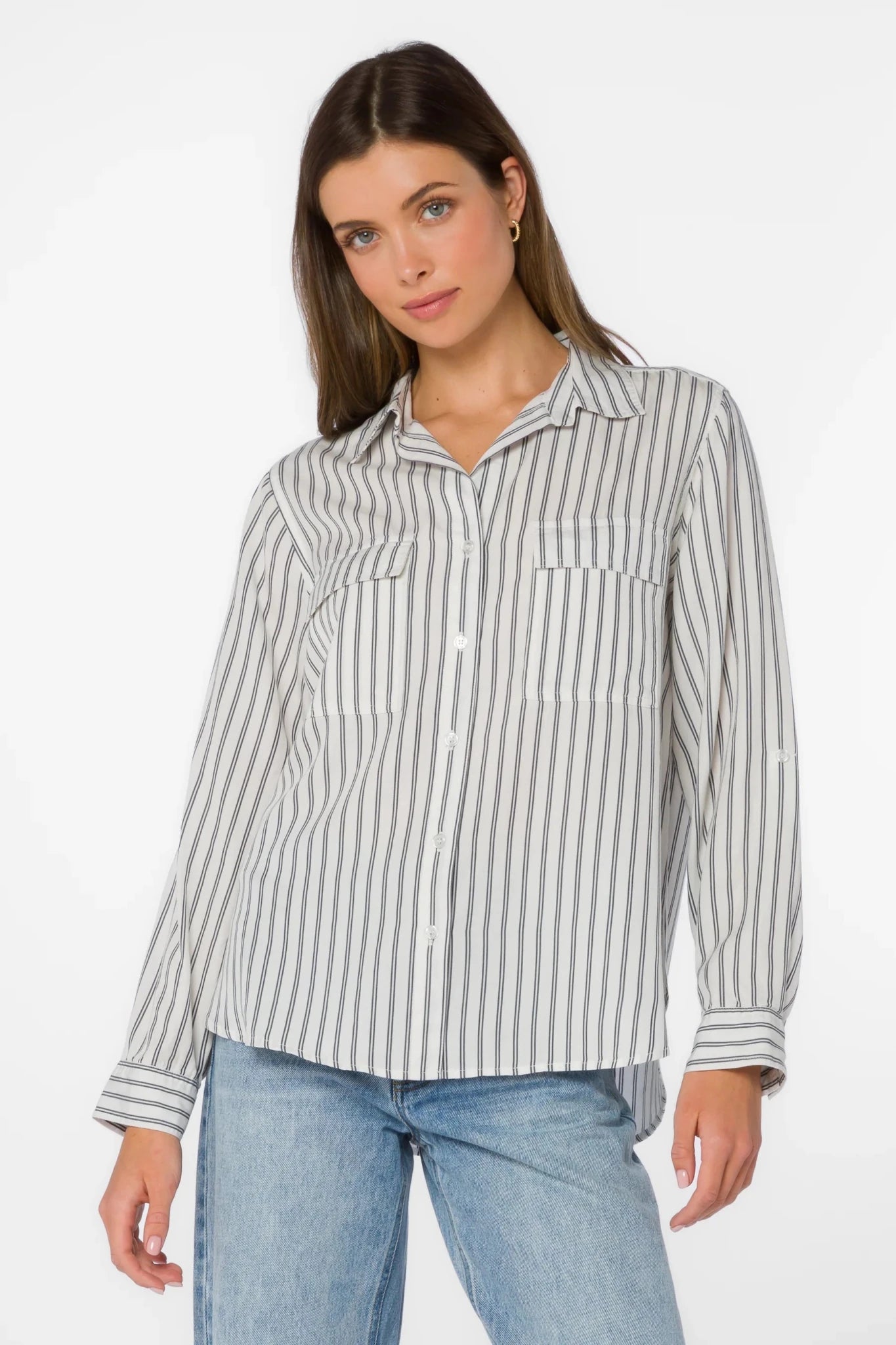 Talma Top - Indigo Stripe - happenstance.
