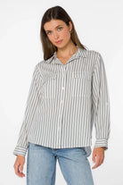 Talma Top - Indigo Stripe - happenstance.