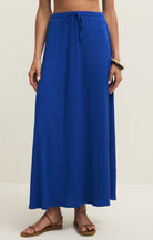 Blue maxi skirt with drawstring 