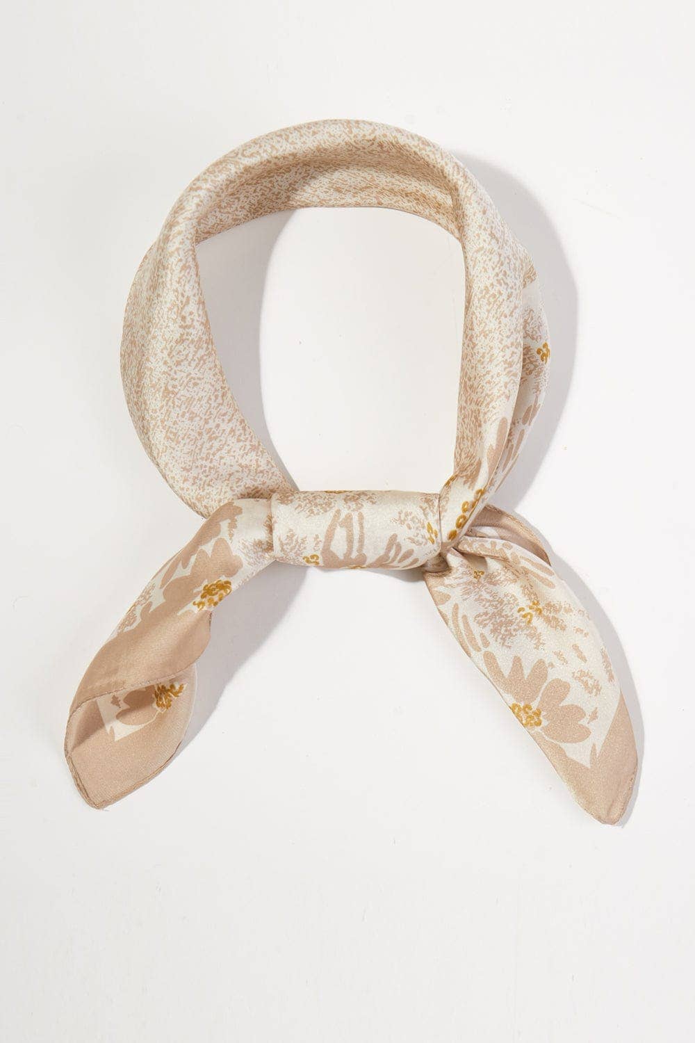 Classic Floral Print Bandana - Taupe - happenstance.