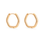 Rounded Geometric Huggie Hoop Earrings - Gold - happenstance.