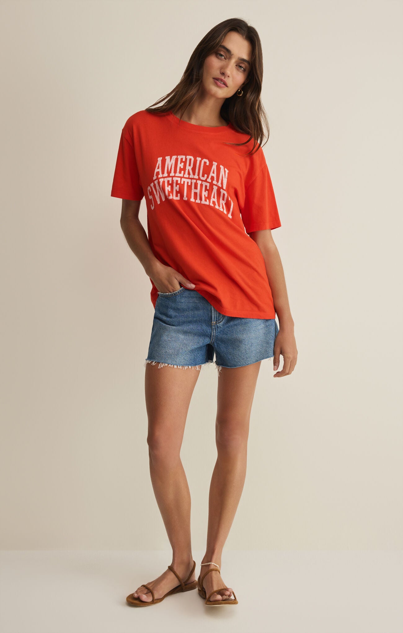 Z Supply - Sweetheart Boyfriend Tee - Lychee - happenstance.