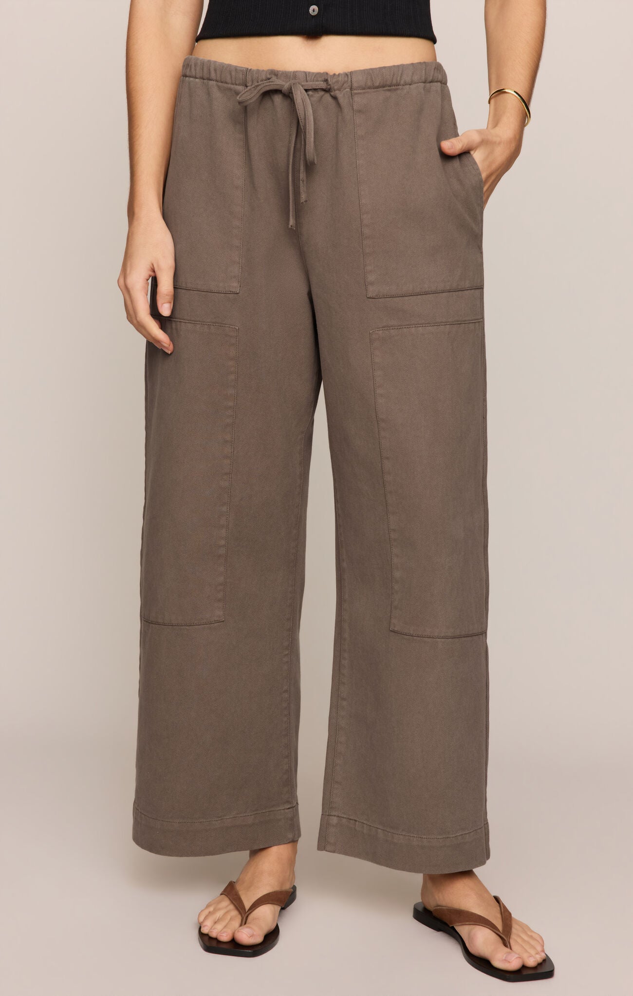 Z Supply - Kit Twill Carpenter Pant - Pebble Coast - happenstance.