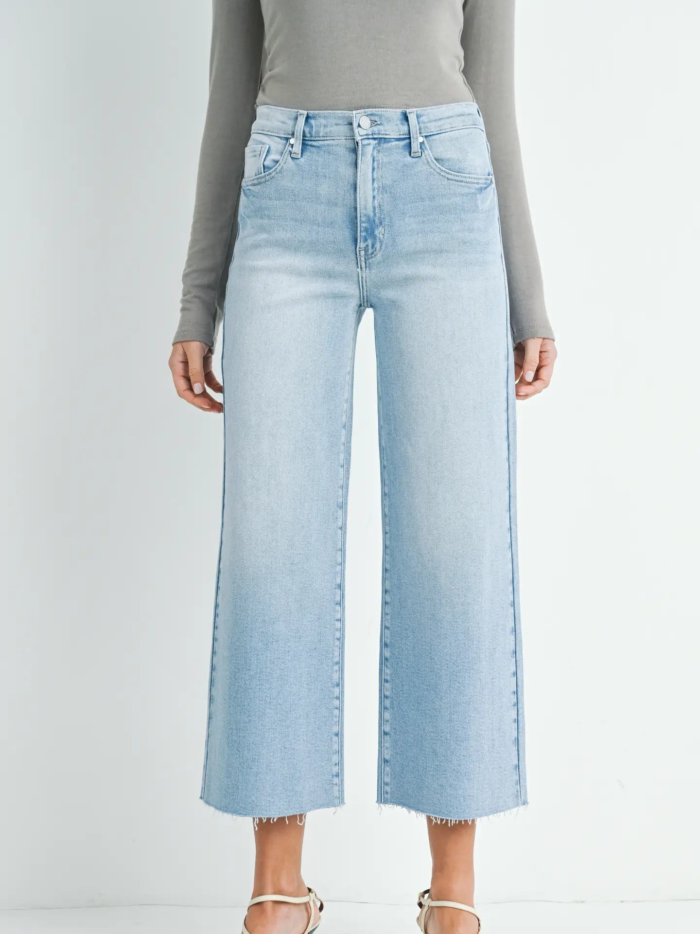 Scissor Cut Wide Leg - Light Wash - happenstance.