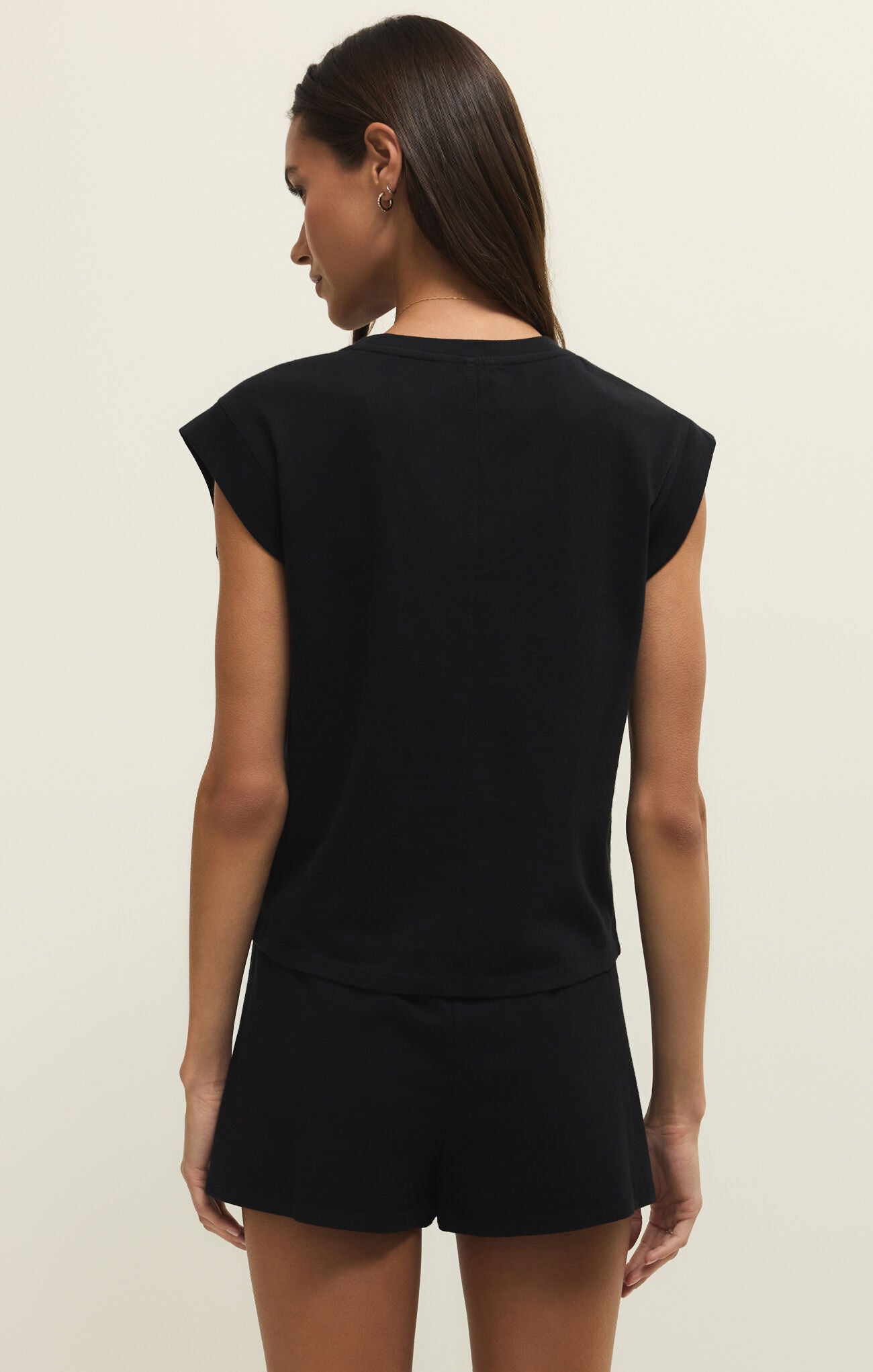 Z Supply - Camino Jersey Top - True Black - happenstance.