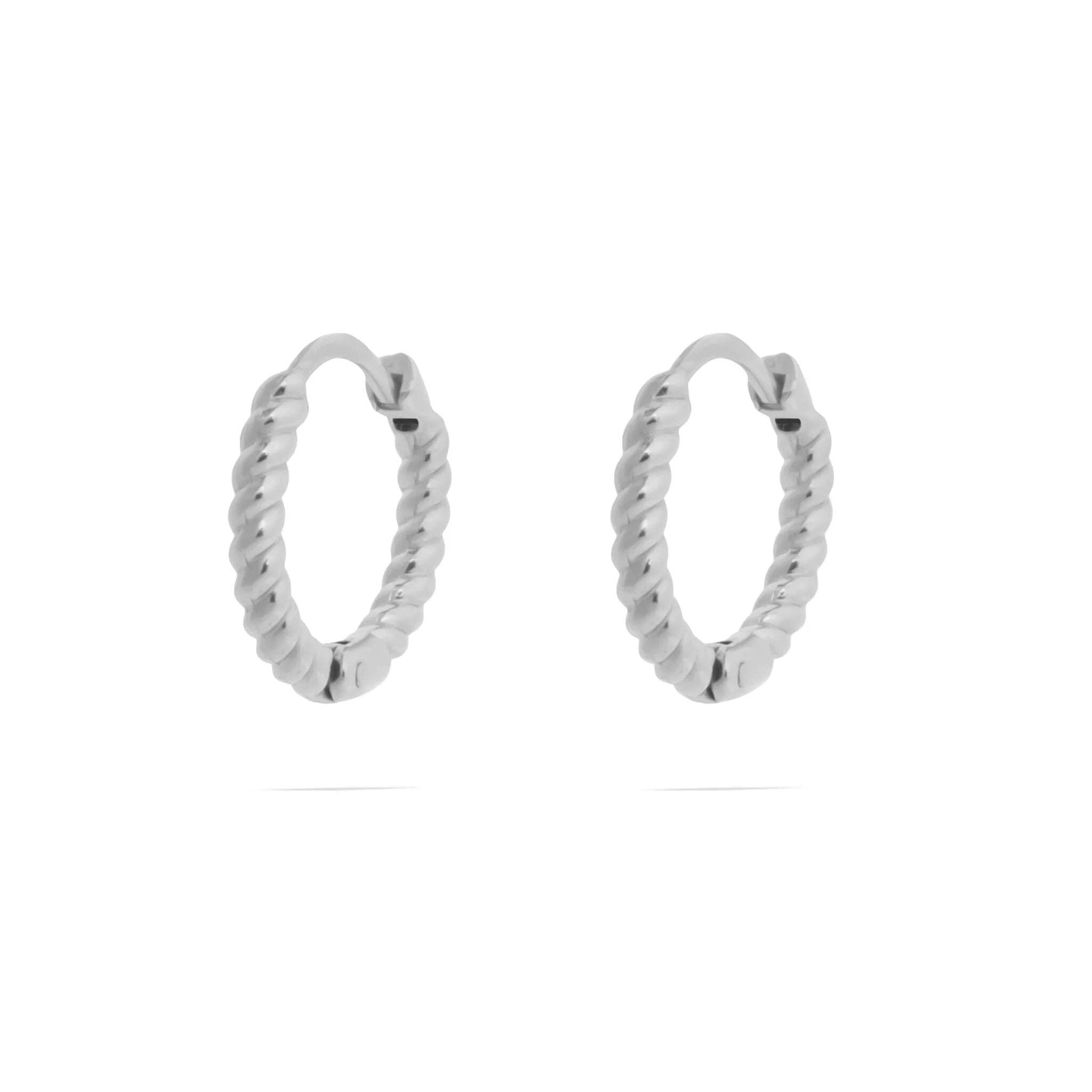 Twisted Hoop Earrings - 14mm Stainless Steel - happenstance.