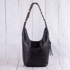 Black leather bucket bag 