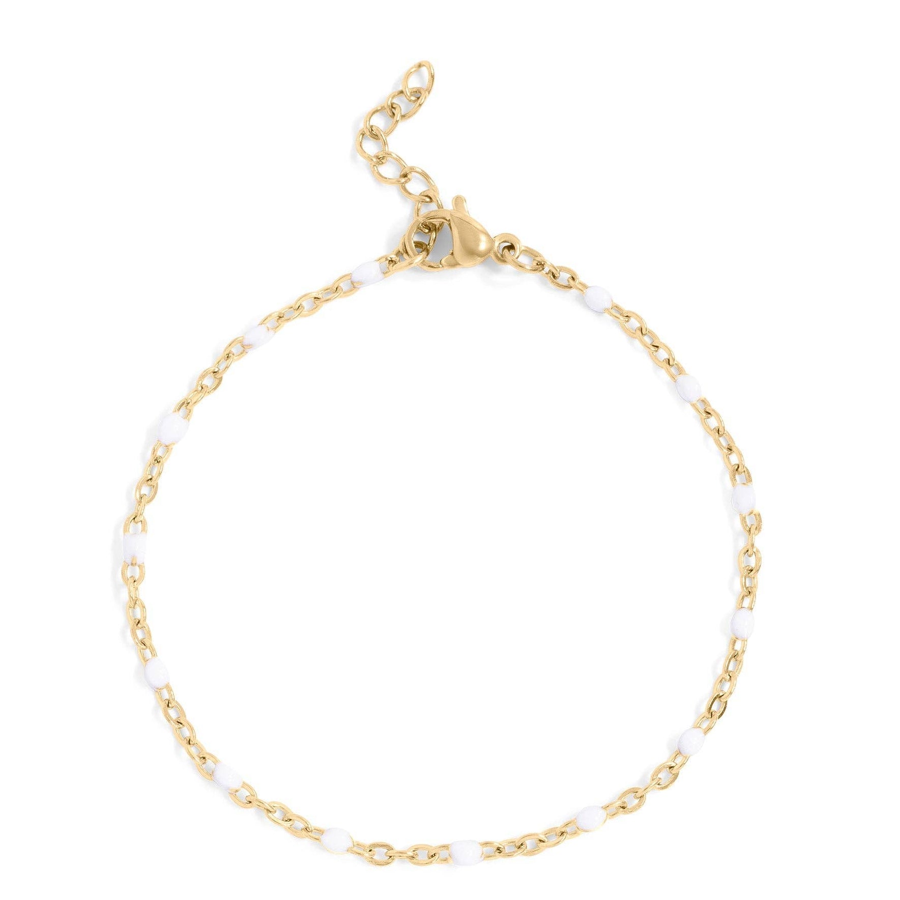 White Confetti Chain Bracelet - Gold - happenstance.