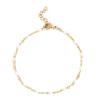 White Confetti Chain Bracelet - Gold - happenstance.