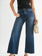 Wide leg dark wash jeans 