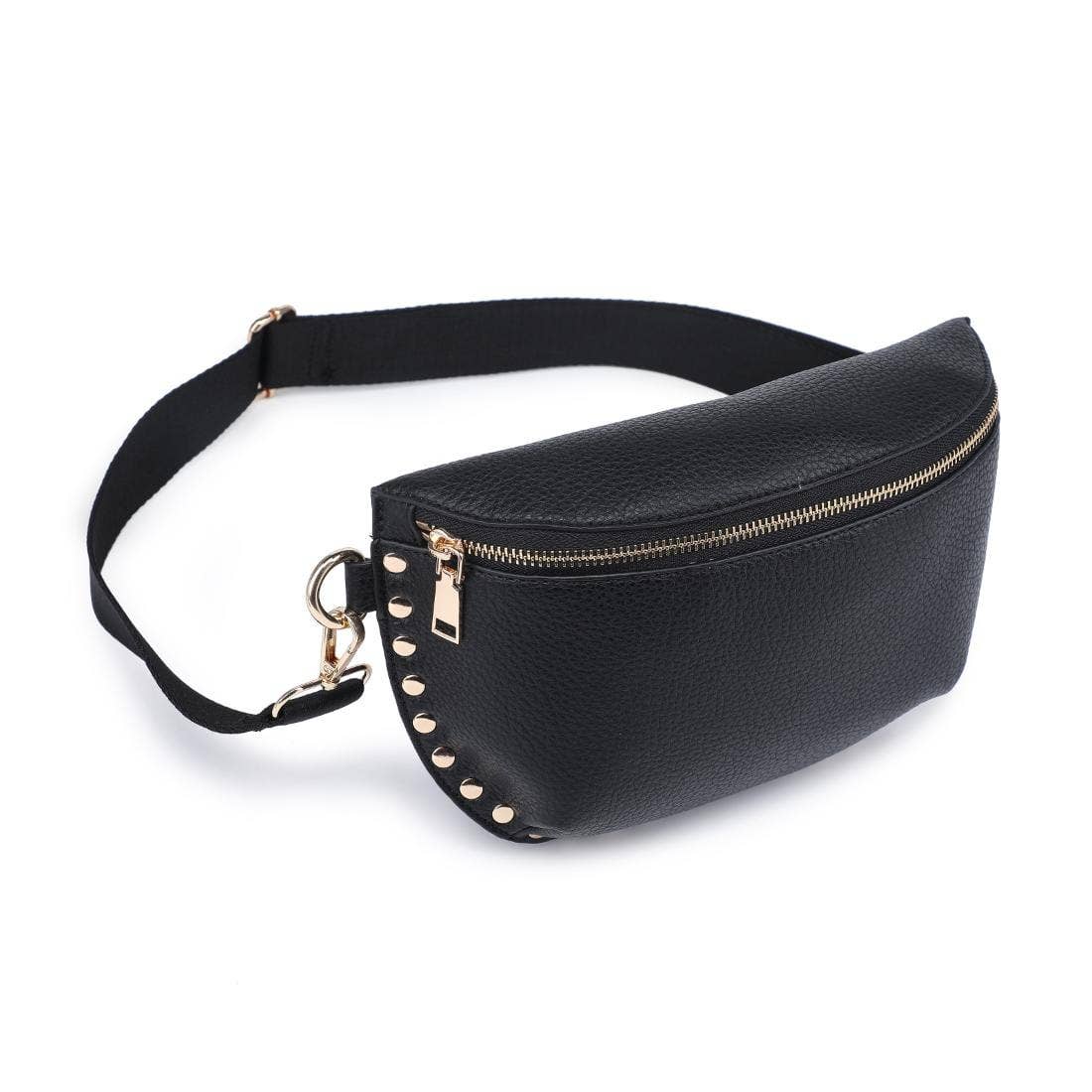 Studded Fanny Pack / Sling Bag - Black - happenstance.