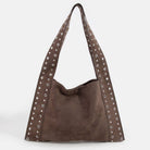 Dark brown grommet shoulder bag 