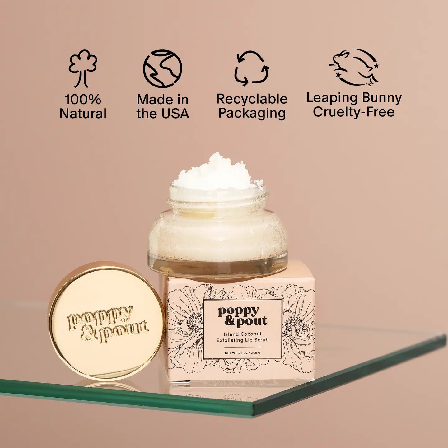 Poppy & Pout - Lip Scrub - Island Coconut - happenstance.
