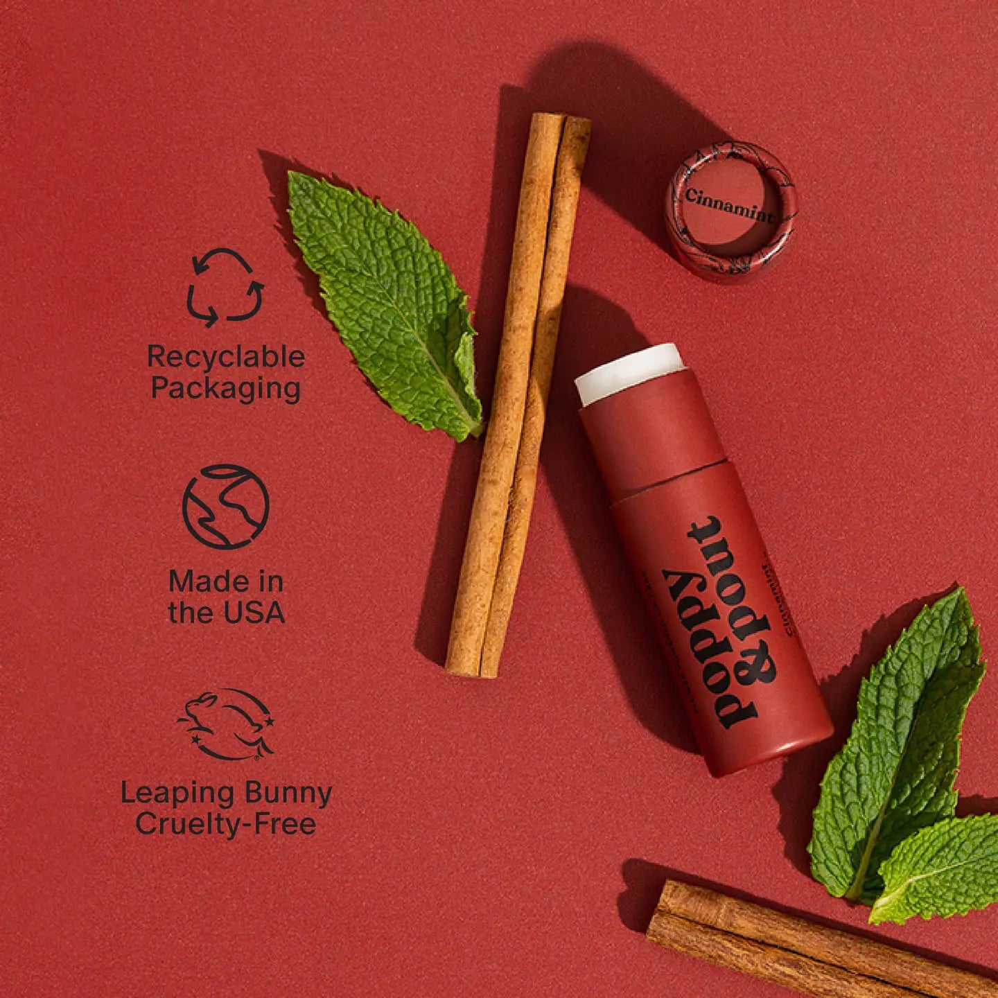 Poppy & Pout - Lip Balm - Cinnamint - happenstance.