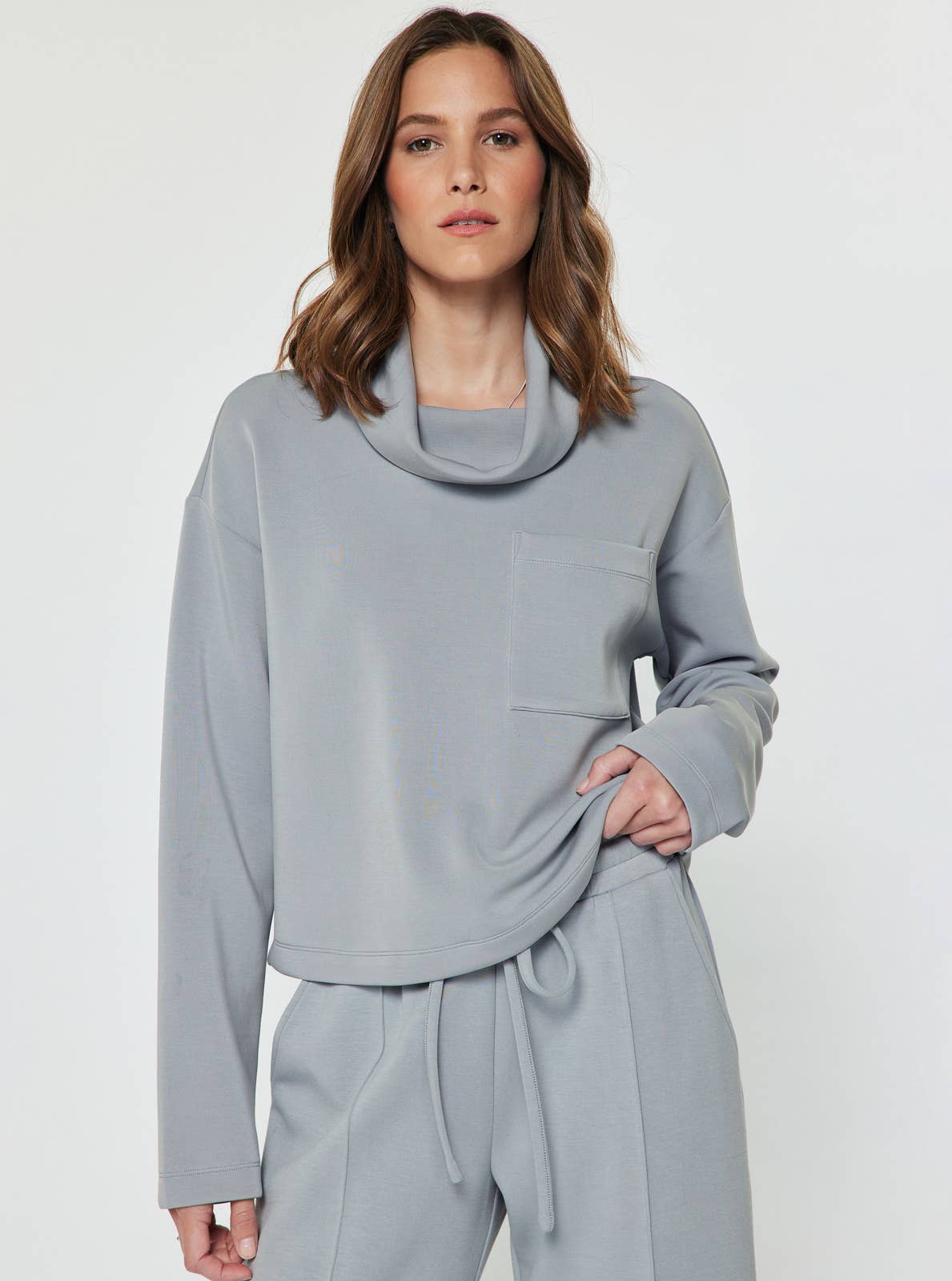 Light blue cowl neck sweatshirt 