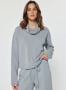 Light blue cowl neck sweatshirt 
