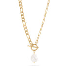 Freshwater Pearl Charm Necklace - Gold - happenstance.