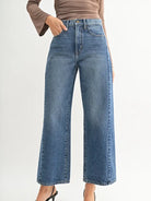 Dark wash barrel jeans 