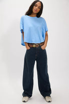 Free People - Elsie Swing Tee - Blissful Blue - happenstance.