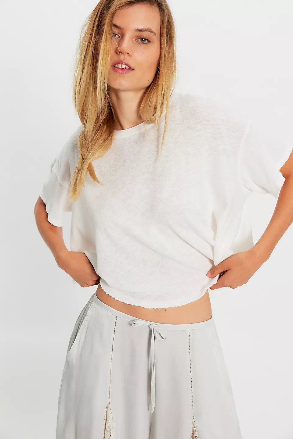 Free People - Elsie Swing Tee - Whisper White - happenstance.