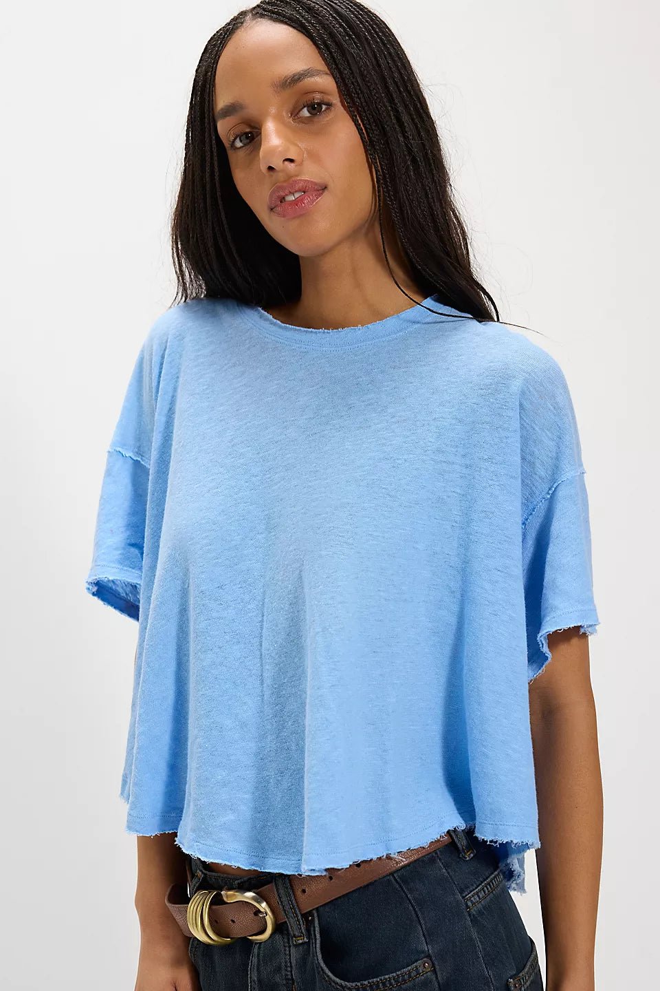 Free People - Elsie Swing Tee - Blissful Blue - happenstance.
