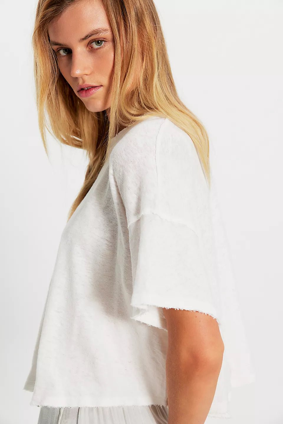 Free People - Elsie Swing Tee - Whisper White - happenstance.