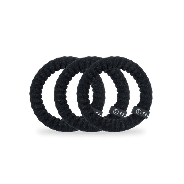 Teleties Large Nylon Hair Ties - Jet Black - happenstance.