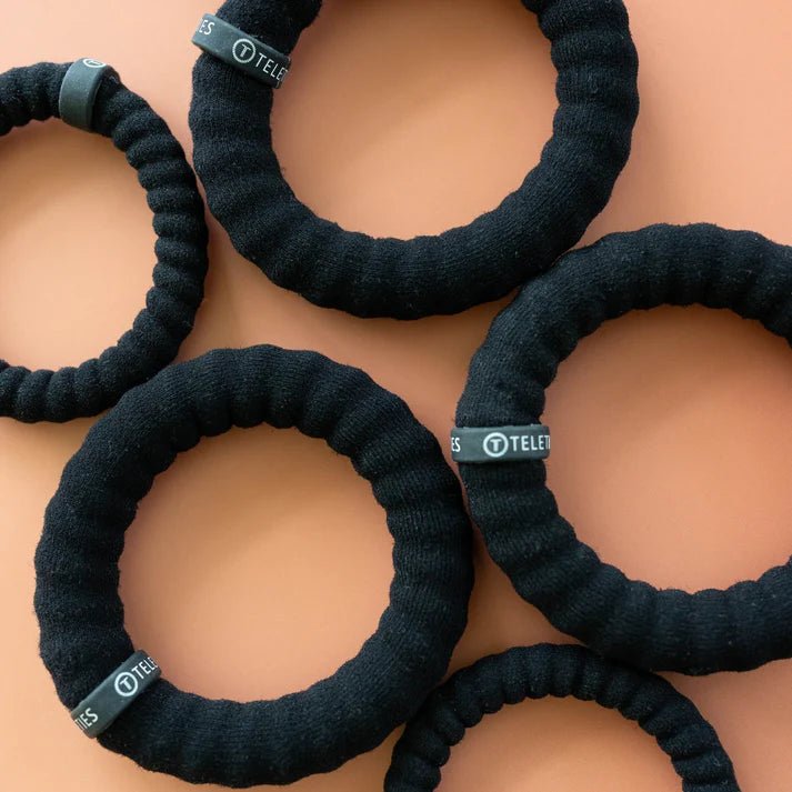 Teleties Large Nylon Hair Ties - Jet Black - happenstance.