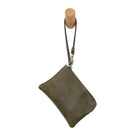 Dark olive wristlet pouch