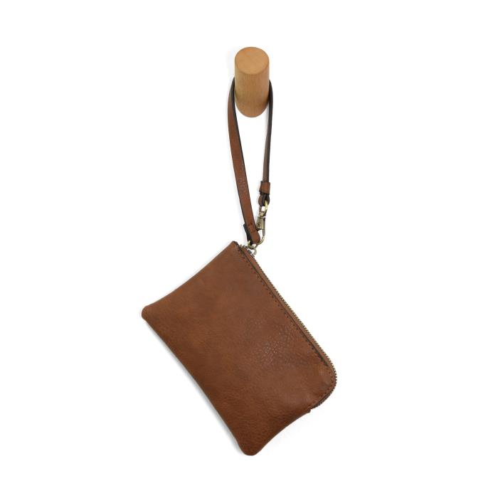 Brown wristlet pouch 