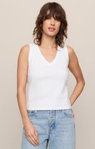 Z Supply - Ellie V Neck Tank - White - happenstance.