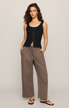 Z Supply - Kit Twill Carpenter Pant - Pebble Coast - happenstance.