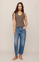 Z Supply - Ellie V Neck Tank - Pebble Coast - happenstance.